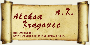 Aleksa Kragović vizit kartica
